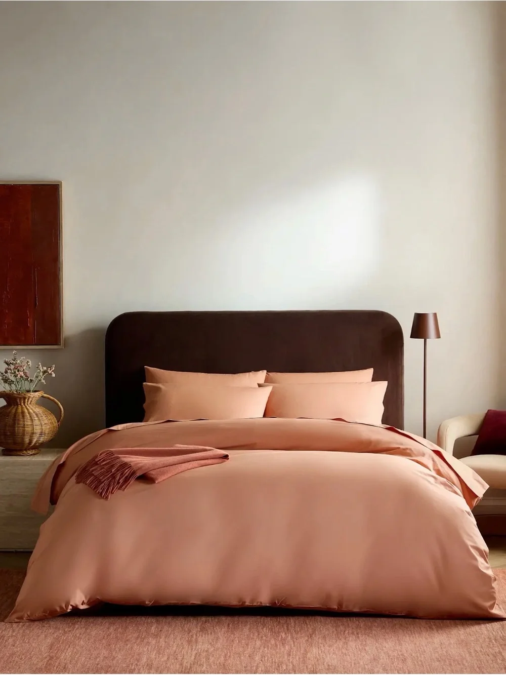 Quince NWOT Organic Crisp Percale Duvet Cover Set in Sedona King/Cal King 1097